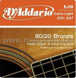 D'ADDARIO EJ10 - Struny do gitary akustycznej