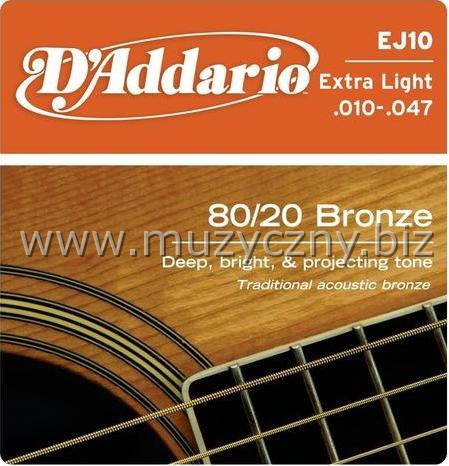 D'ADDARIO EJ10 - Struny do gitary akustycznej